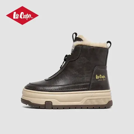 Lee Cooper2024冬季新款棉鞋女短筒加绒保暖雪地靴厚底东北棉鞋女图片