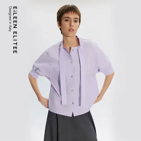 【汤圆TOYO】朗姿欧洲EiLEEN ELITEE衬衫纯棉衬衣飘带上衣气质图片