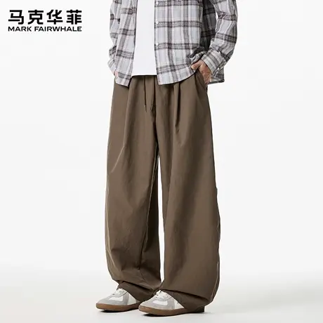 马克华菲春秋季垂感休闲裤男2025新款美式潮流设计感宽松男生裤子图片