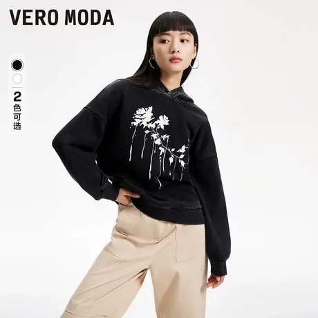 Vero Moda奥莱卫衣女春秋新款休闲时尚撞色玫瑰印花设计上衣流行商品大图