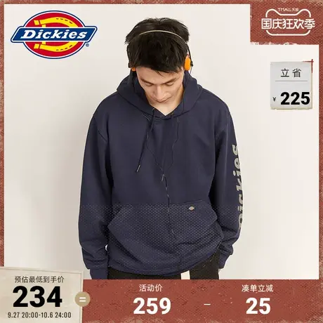 Dickies商场同款 秋冬 休闲运动 男女情侣连帽加绒美式卫衣图片