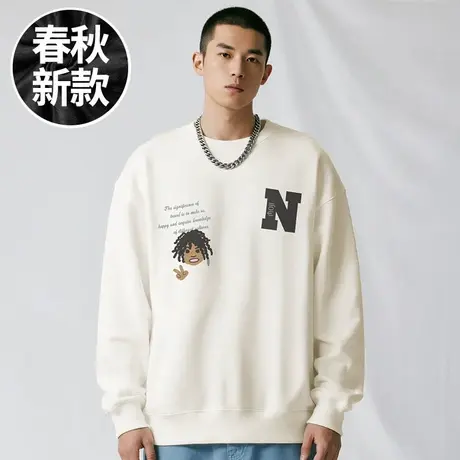 【大码男装】200-300斤大码男装潮男款加肥加大码圆领卫衣春秋季商品大图