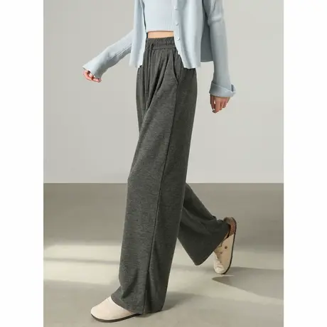 唐狮秋冬女糯米阔腿裤高级感显高瘦宽松休闲长裤百搭简约裤子TA图片