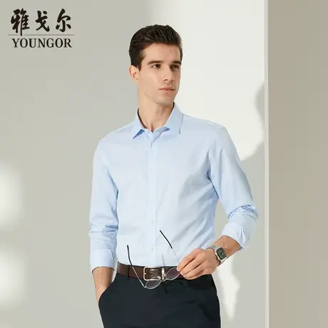 【商场同款】雅戈尔衬衫秋季休闲纯棉DP免烫条纹上班长袖衬衫衬衣商品大图