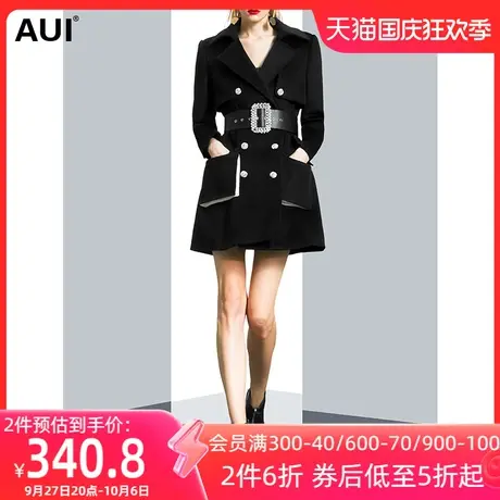 欧洲站设计感小众气质毛呢外套女冬2023新款中长款收腰呢子大衣潮商品大图