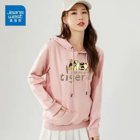 真维斯卫衣女2022新款时尚印花韩版宽松套头上衣休闲爆款外套图片