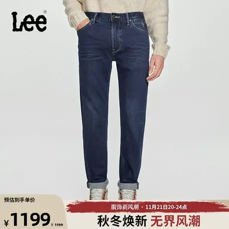 Lee商场同款23秋冬新品731锥形深蓝色羊毛保暖牛仔裤LMB100731201商品大图