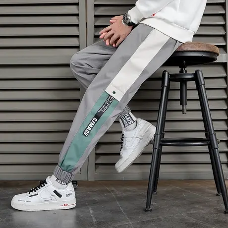 裤子男士春秋款韩版潮流2025新款运动裤宽松束脚百搭潮牌休闲长裤图片