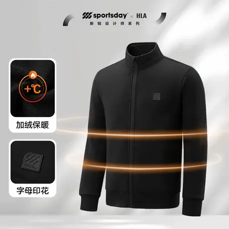 HLA/海澜之家易打理夹克2023秋季新款立领印花加绒商务休闲外套男图片