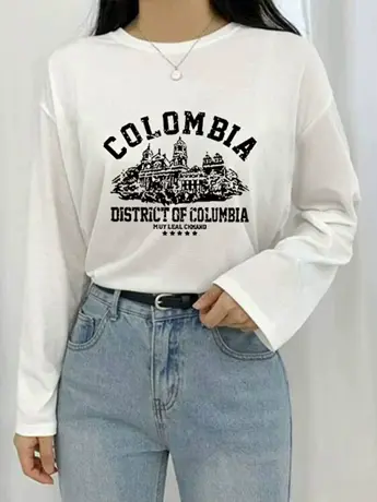 白色仿棉长袖t恤女2023新款春秋装冬季德绒内搭打底衫正肩上衣服商品大图