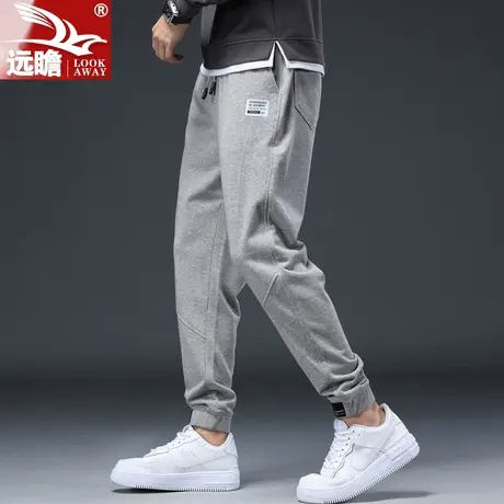 休闲裤男士裤子2022春秋新款潮牌束脚卫裤宽松灰色百搭运动长裤子图片