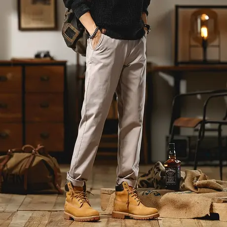 重磅水洗工装裤抽绳多口袋潮流裤子时尚裤子男款潮流百搭高级感商品大图