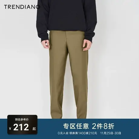 TRENDIANO官方2023新款夏季简约时尚百搭合体休闲直筒长裤男潮商品大图