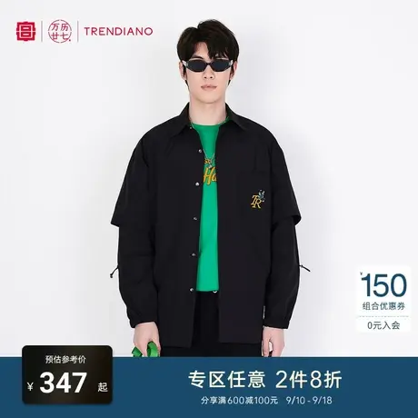 TRENDIANO「宫」联名系列春夏款浪漫蕴意蝴蝶刺绣衬衫外套男款商品大图