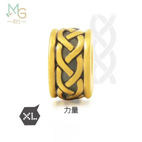 周生生Charme XL酷黑力量转运珠黄金男士串珠86522C图片