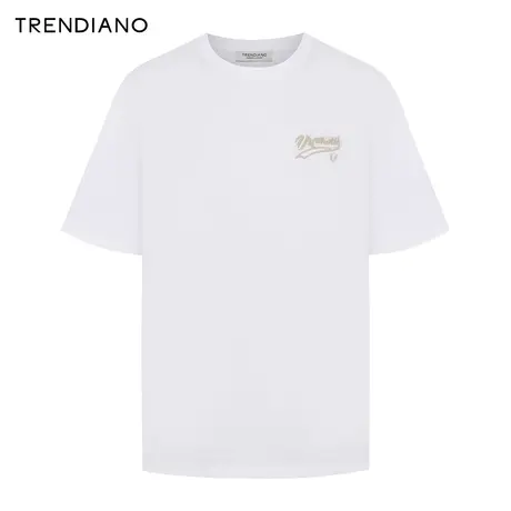 TRENDIANO立体字母休闲T恤2024年春季新款宽松百搭短袖上衣男潮图片
