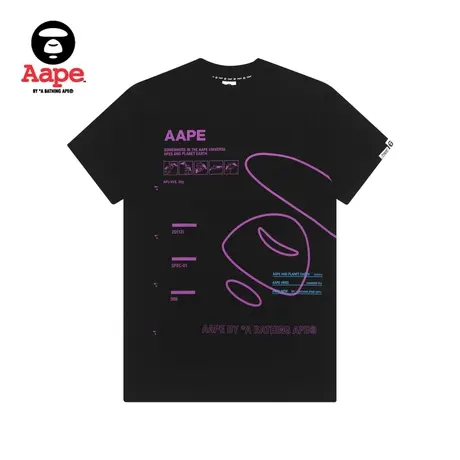 Aape女装春夏撞色字母猿颜图案印花宽松长款短袖T恤0760XXG商品大图