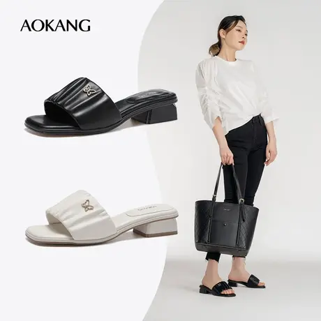 奥康女鞋2023夏季新款潮流外穿拖鞋时装女士凉鞋舒适日常百搭凉拖商品大图