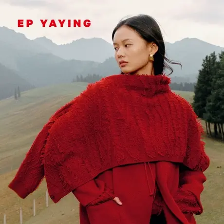 EP YAYING雅莹女装 绵羊毛山羊绒肌理感轻暖毛衣 2023秋冬新9185A商品大图