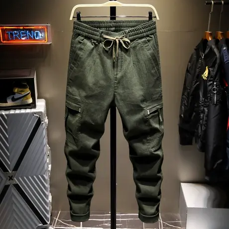 夏季工装裤男学生运动裤百搭休闲裤韩版束脚裤夏季新款长裤子潮流商品大图