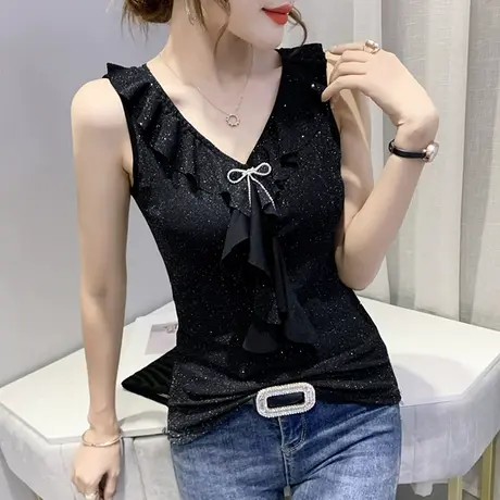 吊带背心女夏季小众设计感美背外穿内搭西装打底显瘦洋气无袖上衣商品大图
