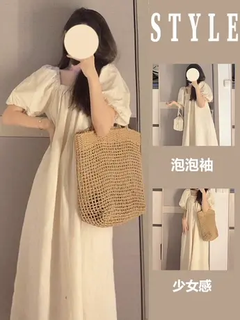 纯棉睡裙女夏季网红风高级感睡衣裙子长款法式连衣裙春秋款家居服图片