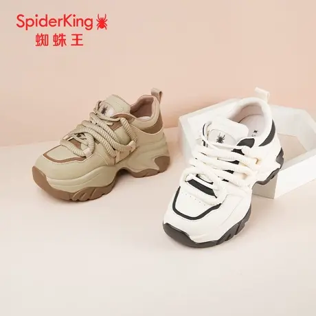 SPIDER KING/蜘蛛王老爹鞋女2024春商场新款休闲真皮面ins风时尚图片