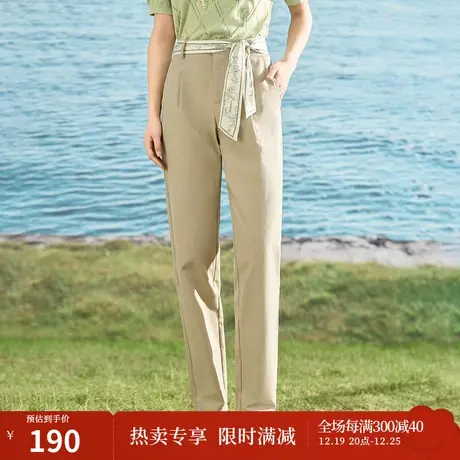 【商场同款】茵曼中高腰萝卜小脚裤2023夏季女装新款遮胯显瘦长裤商品大图