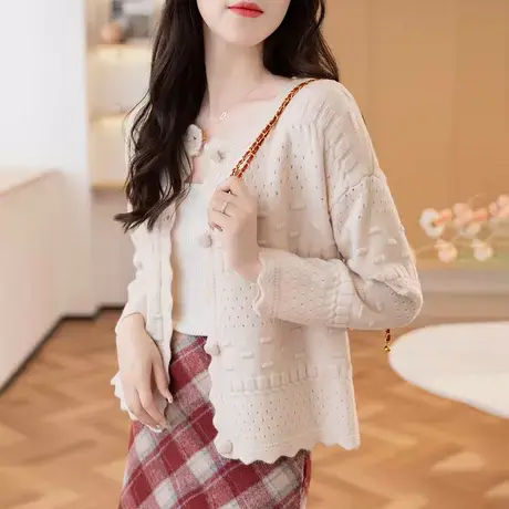 秋装针织衫毛衣外套女2023年新款韩版宽松百搭针织开衫女上衣春秋图片