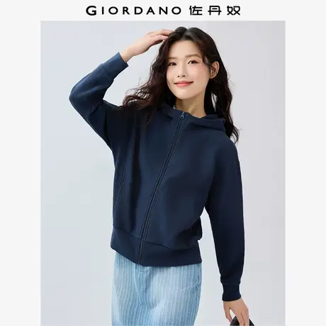 佐丹奴外套女装华夫格连帽针织卫衣外套 13375103商品大图