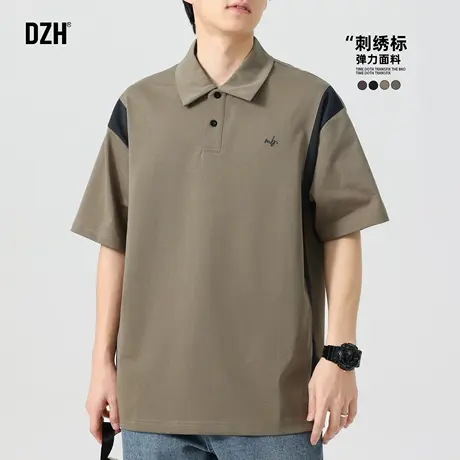 男士刺绣polo衫男短袖夏季薄款宽松2025新款休闲弹力t恤百搭半袖商品大图
