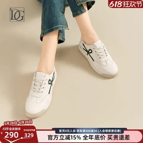 【商场同款】小白鞋女平底2025新款百搭舒适运动休闲鞋系带跑步鞋商品大图
