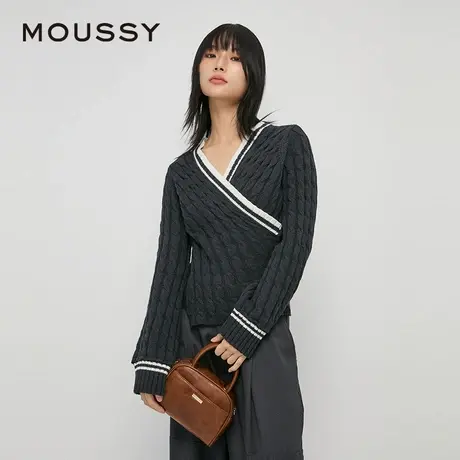 MOUSSY 夏季新品高知淡人风淑女随性V领针织衫010HAS70-2981商品大图