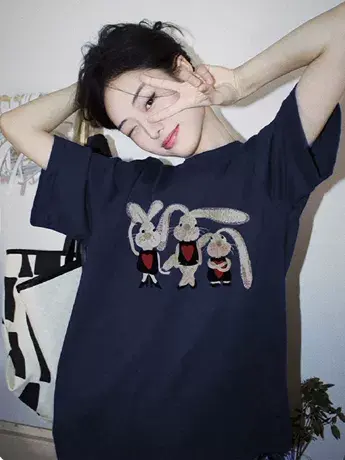 美式t恤女夏hiphop情侣装慵懒风短袖大码宽松ins潮遮肚子显瘦上衣商品大图