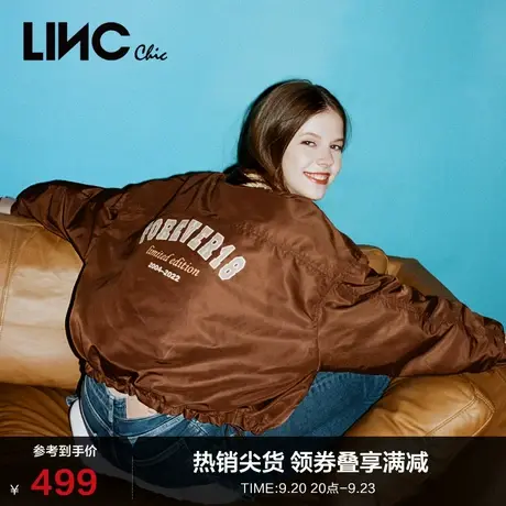 LINCCHIC金羽杰羽绒服女复古学院轻薄短款羽绒服女外套Y22801072商品大图