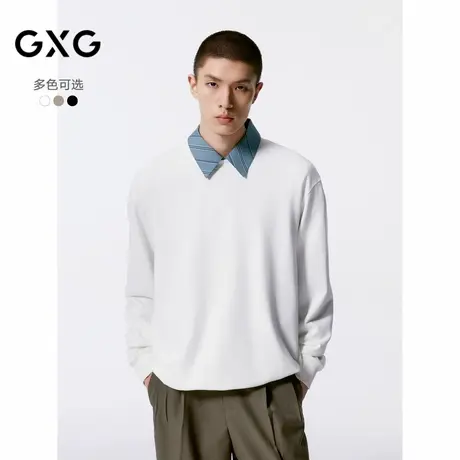 GXG男装 多色后背印花潮流时尚圆领卫衣24年秋季品G24X313004商品大图