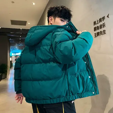 2023年男士羽绒服短款连帽棉衣青少年学生帅气面包服加厚冬季外套商品大图