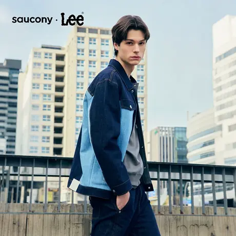 Lee × Saucony联名商场同款25冬新宽松版海兵蓝男牛仔夹克外套图片