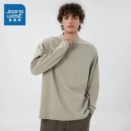 D4真维斯男装2025秋季新款 户外运动训练健身半拉链长袖T恤男图片