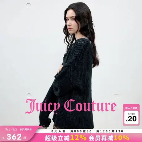 Juicy Couture橘滋针织衫女2025年秋季新款时尚镂空系带慵懒上衣图片