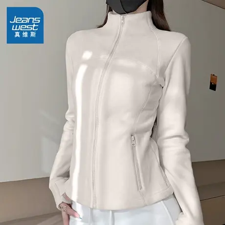 KMV真维斯双面绒修身外套女2025新款冬季显瘦加绒上衣小个子开衫商品大图
