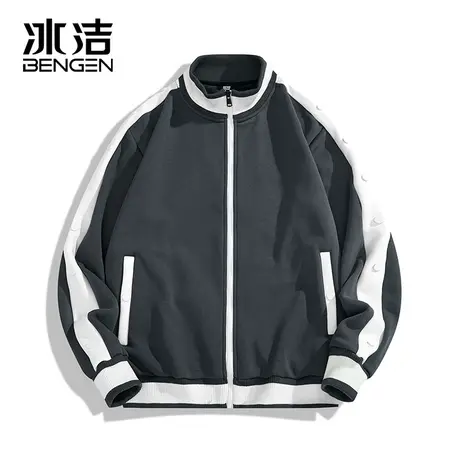 冰洁夹克男2023秋冬季新款情侣休闲撞色潮流立领百搭外套上衣KP商品大图
