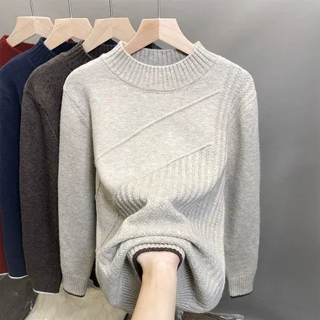 2023年秋冬新款半高领毛衣女套头加厚洋气针织衫女长袖打底毛衣女商品大图