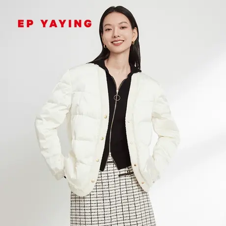 EP YAYING雅莹女装 优雅通勤小香风白色羽绒服 秋冬商场同款Y130A图片