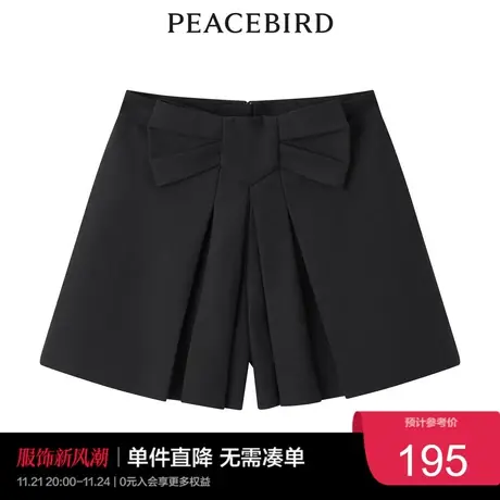 太平鸟气质流行春秋时尚潮流蝴蝶结短裤图片