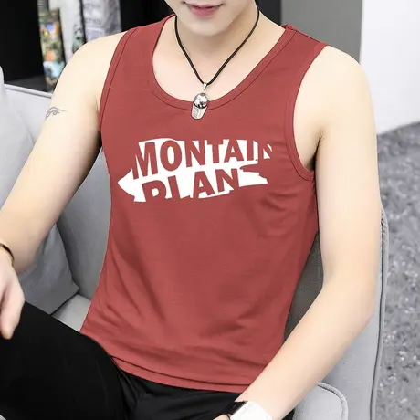 莫代尔棉背心男士夏季跨栏篮球冰丝速干凉感运动坎肩无袖吊带汗衫商品大图