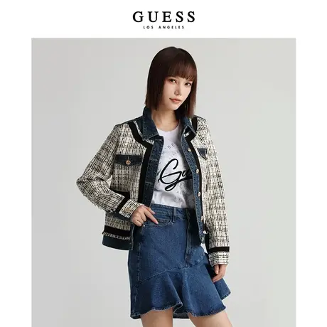 GUESS【秀智明星同款】女士舒适小香风牛仔外套商品大图