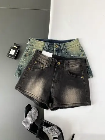 韩版高腰显瘦牛仔短裤女2023夏季新款宽松辣妹a字阔腿包臀热裤潮商品大图