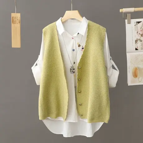 秋季女士针织马甲女开衫新款2023春秋爆款马夹背心女外搭毛衣坎肩图片