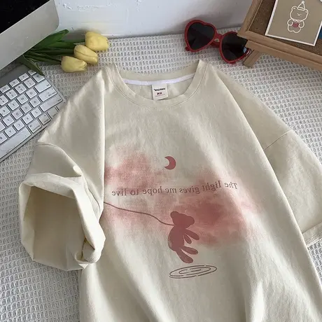 胖mm炸街上衣短袖女宽松韩版潮oversize夏季美式街头风潮牌T恤ins图片